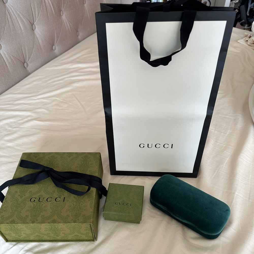 Gucci sunglasses case and gift packaging set. EMPTY